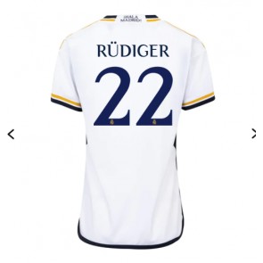 Real Madrid Antonio Rudiger #22 Replica Home Stadium Shirt for Women 2023-24 Short Sleeve
